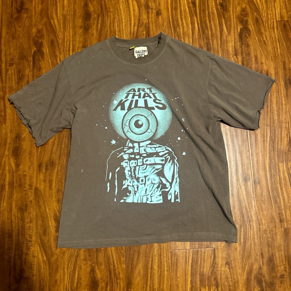 Gallery Dept Gray Tee with Blue Graphic